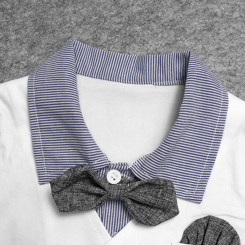 Gentleman Short Sleeve Bodysuit for Boys (White) - # BAAA71710012