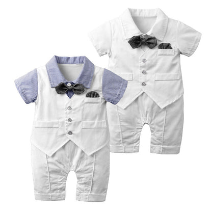 Gentleman Short Sleeve Bodysuit for Boys (White) - # BAAA71710012
