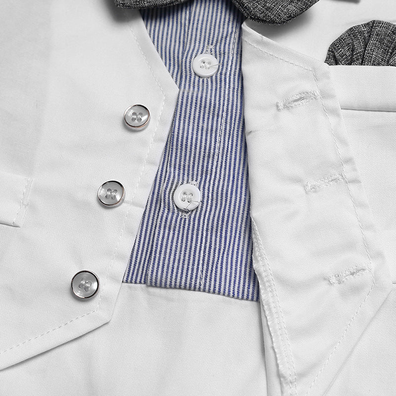 Gentleman Short Sleeve Bodysuit for Boys (White) - # BAAA71710012
