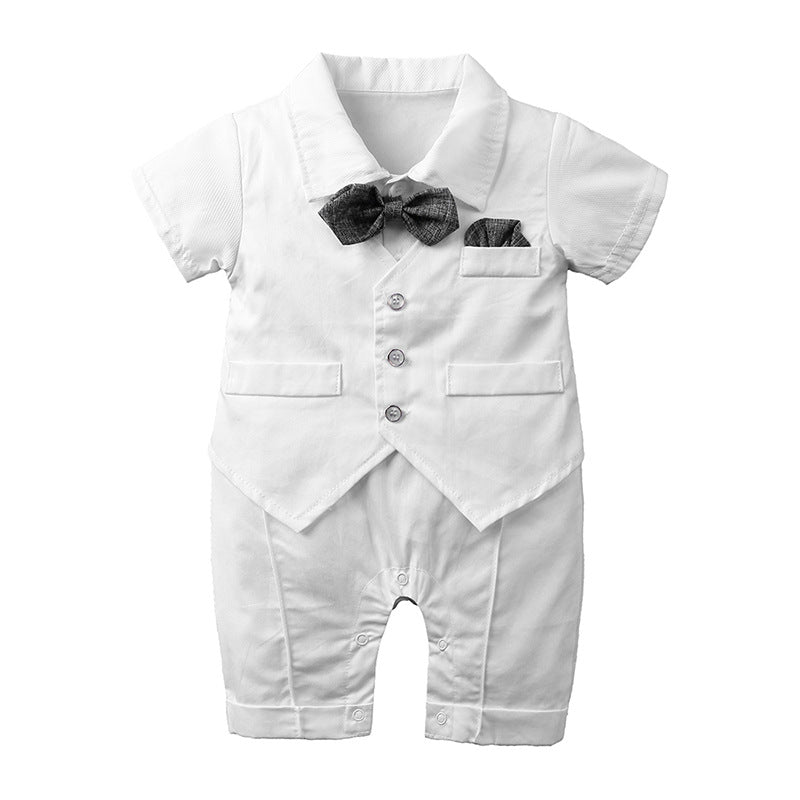 Gentleman Short Sleeve Bodysuit for Boys (White) - # BAAA71710012