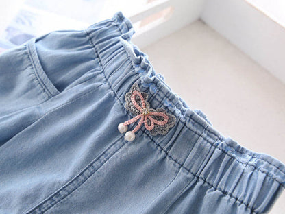 Girls' Denim Summer Shorts | For Ages 3-8 Years - # BAAA1B11010012 & GIAA21410019
