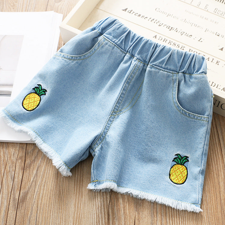 Girls' Embroidered Denim Shorts | For Ages 3-8 Years - # GIAA21410020