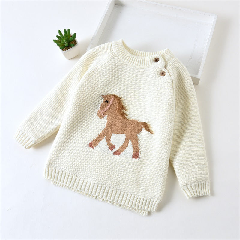 Girls' Fashionable Thick Knitted Sweater | For Autumn/Winter - # BAAA111310004 & GIAA21210019