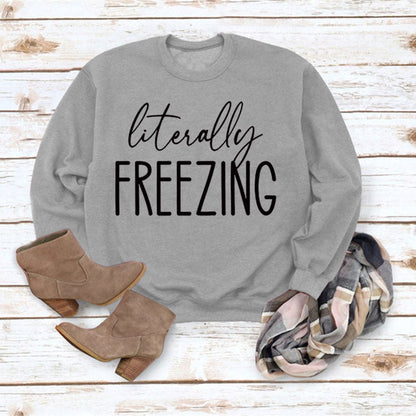 Girls Printed Loose Round Neck Long Sleeve Top Sweater - # GIAA23510035