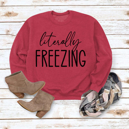 Girls Printed Loose Round Neck Long Sleeve Top Sweater - # GIAA23510035