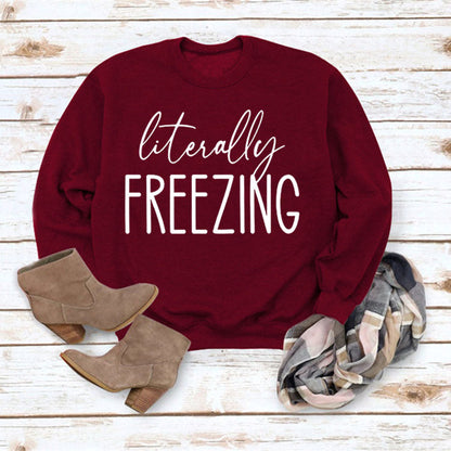 Girls Printed Loose Round Neck Long Sleeve Top Sweater - # GIAA23510035