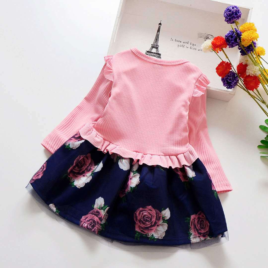 Girls' Tulle Princess Dress with Bow Detail - # BAAA51110018