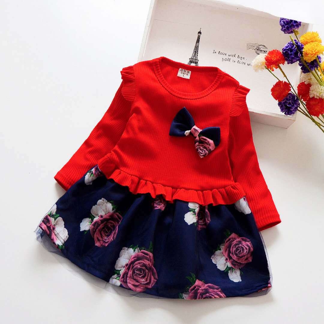 Girls' Tulle Princess Dress with Bow Detail - # BAAA51110018