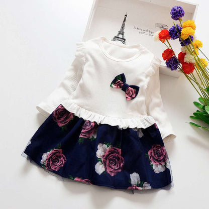 Girls' Tulle Princess Dress with Bow Detail - # BAAA51110018
