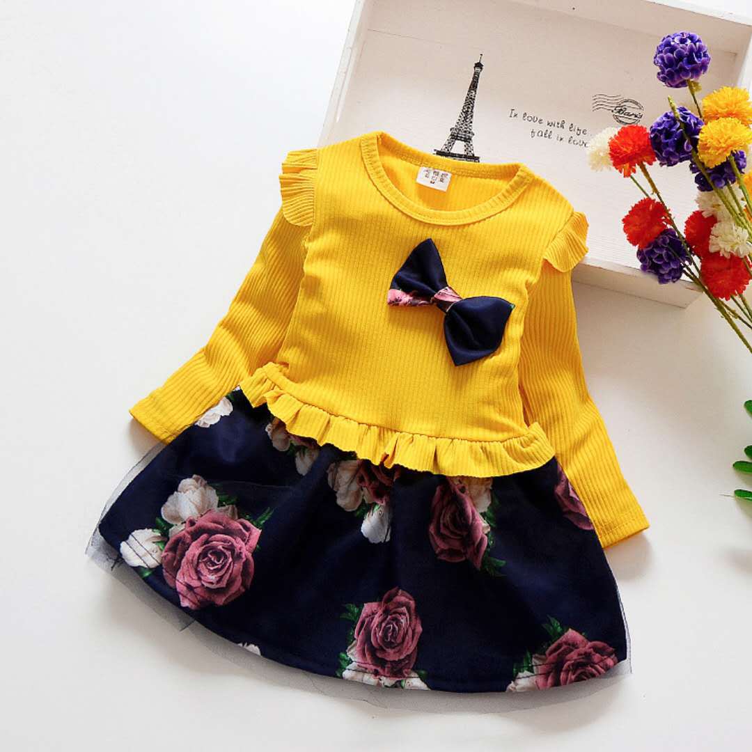 Girls' Tulle Princess Dress with Bow Detail - # BAAA51110018