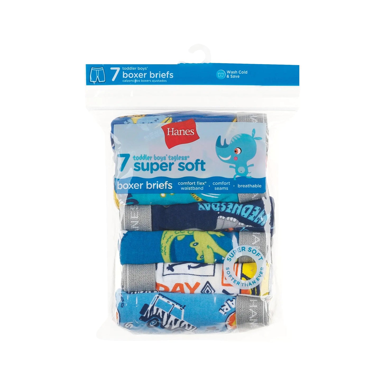 Hanes boys And Toddler Underwear, Comfort Flex and Comfortsoft Boxer Briefs, Multiple Packs Available pack of 10 2T-X-Large Days of Week Assorted - 7 Pack - # BOAA121410002