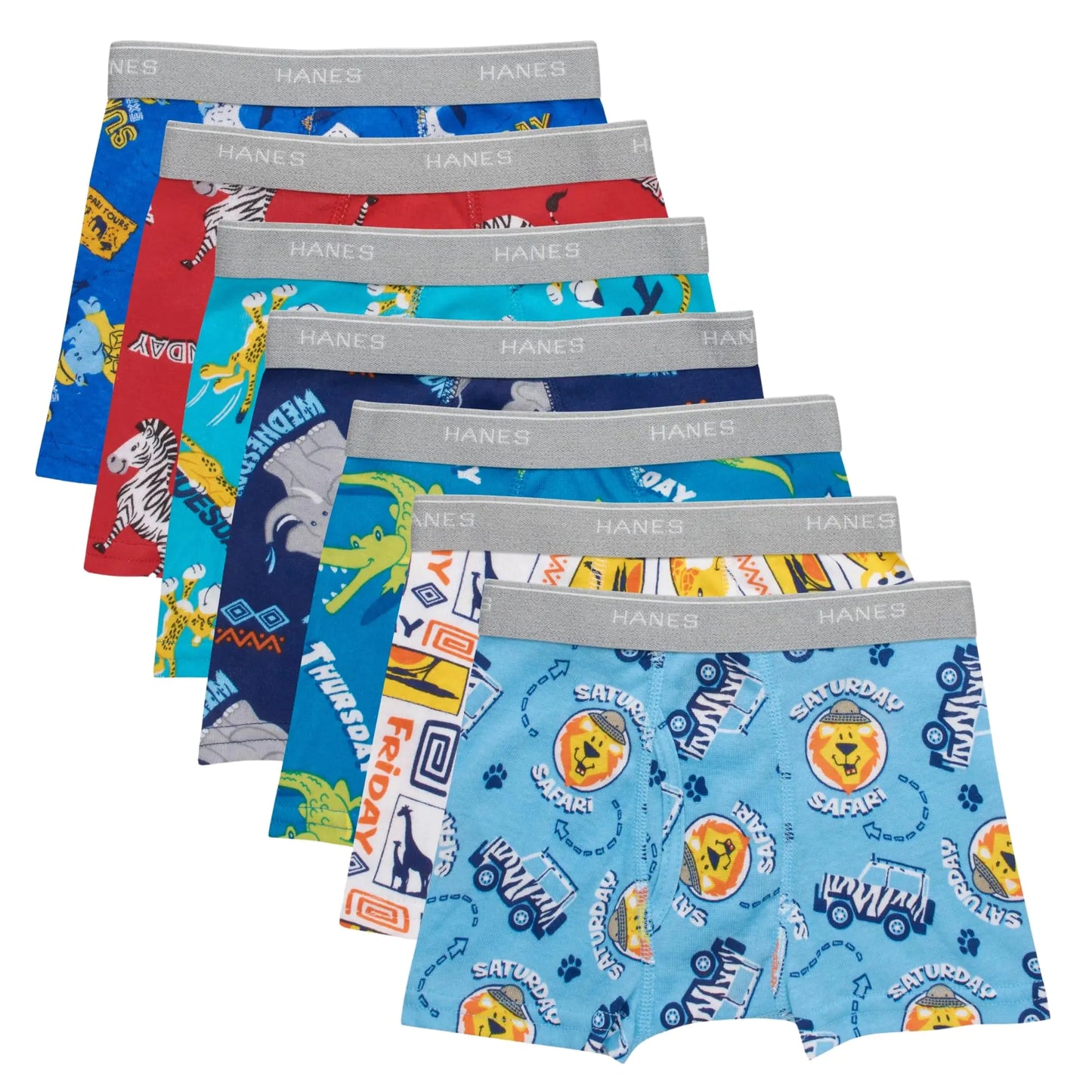 Hanes boys And Toddler Underwear, Comfort Flex and Comfortsoft Boxer Briefs, Multiple Packs Available pack of 10 2T-X-Large Days of Week Assorted - 7 Pack - # BOAA11410005