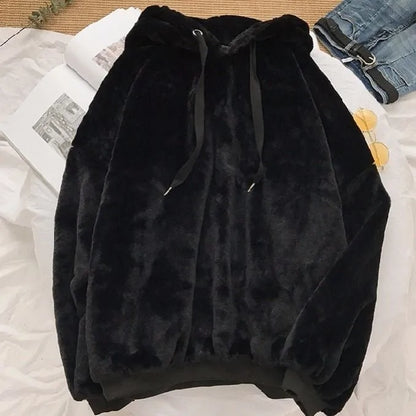 Harajuku Style Solid Hooded Fleece Pullover for Boys, Man and Women - # BOAA13510026