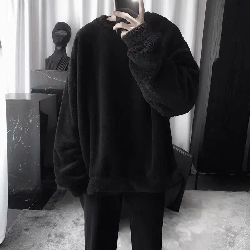 Harajuku Style Solid Hooded Fleece Pullover for Boys, Man and Women - # BOAA13510026