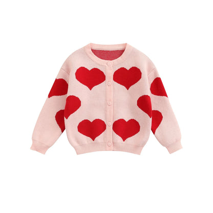 Heart Knitted Baby Sweater - # BAAA111310001