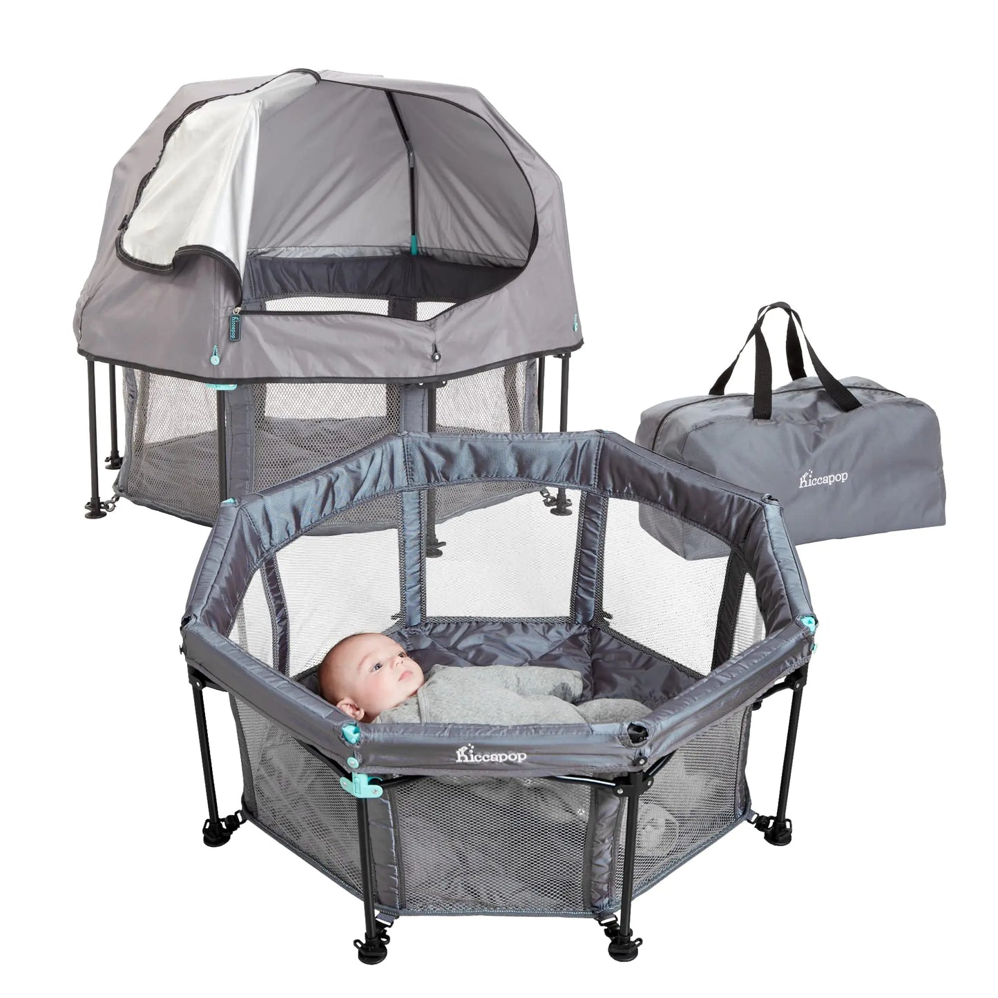 hiccapop MiniPod Baby Dome for On the Go | Travel Baby Tent for Beach | Protects from Sun Wind Bugs | Lightweight Portable Baby Bed | Beach Tent for Baby | On the Go Baby Dome for Outside & Inside - # BAGEG11610016