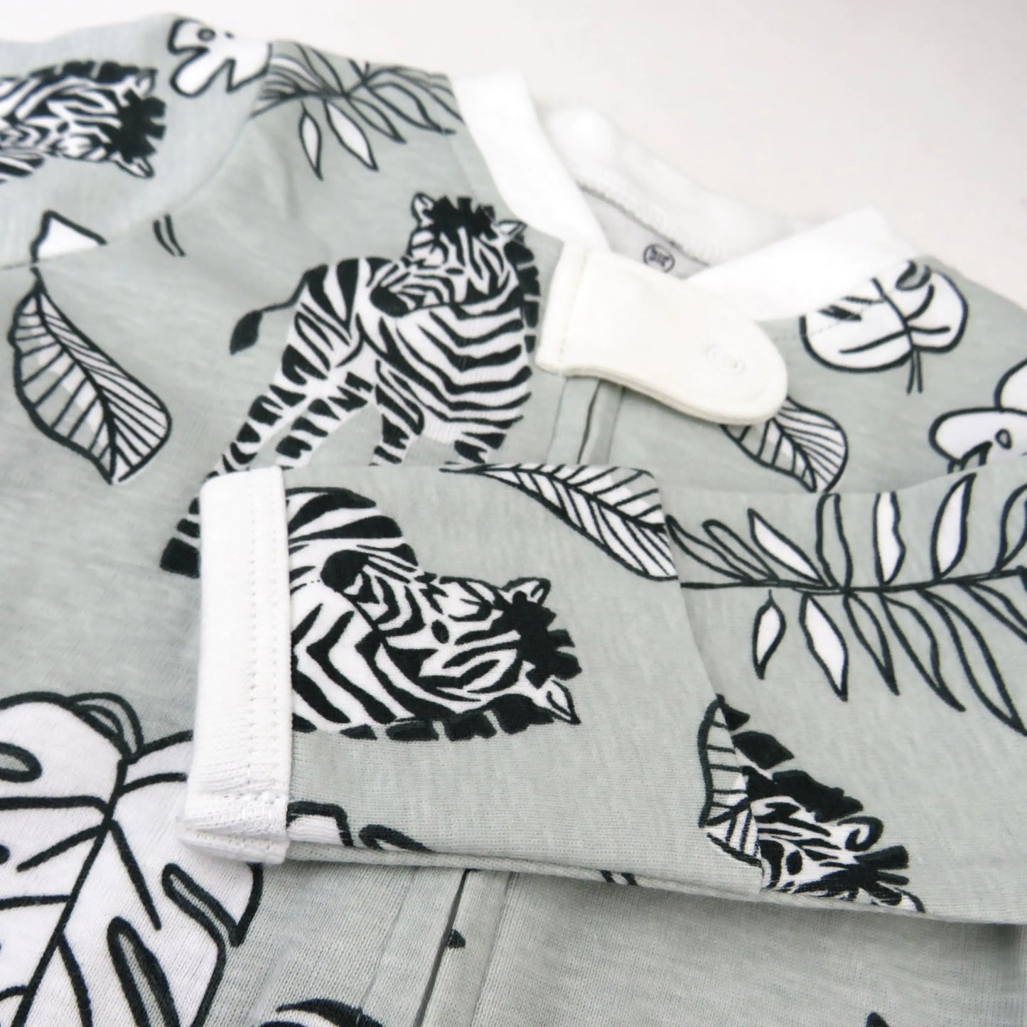 HonestBaby Baby Girls' Sleep and Play Footed Pajamas One-Piece Sleeper Jumpsuit Zip-Front Cotton Pjs 1 Baby Zebra Camo 0-3 Months - # BAAA21110027