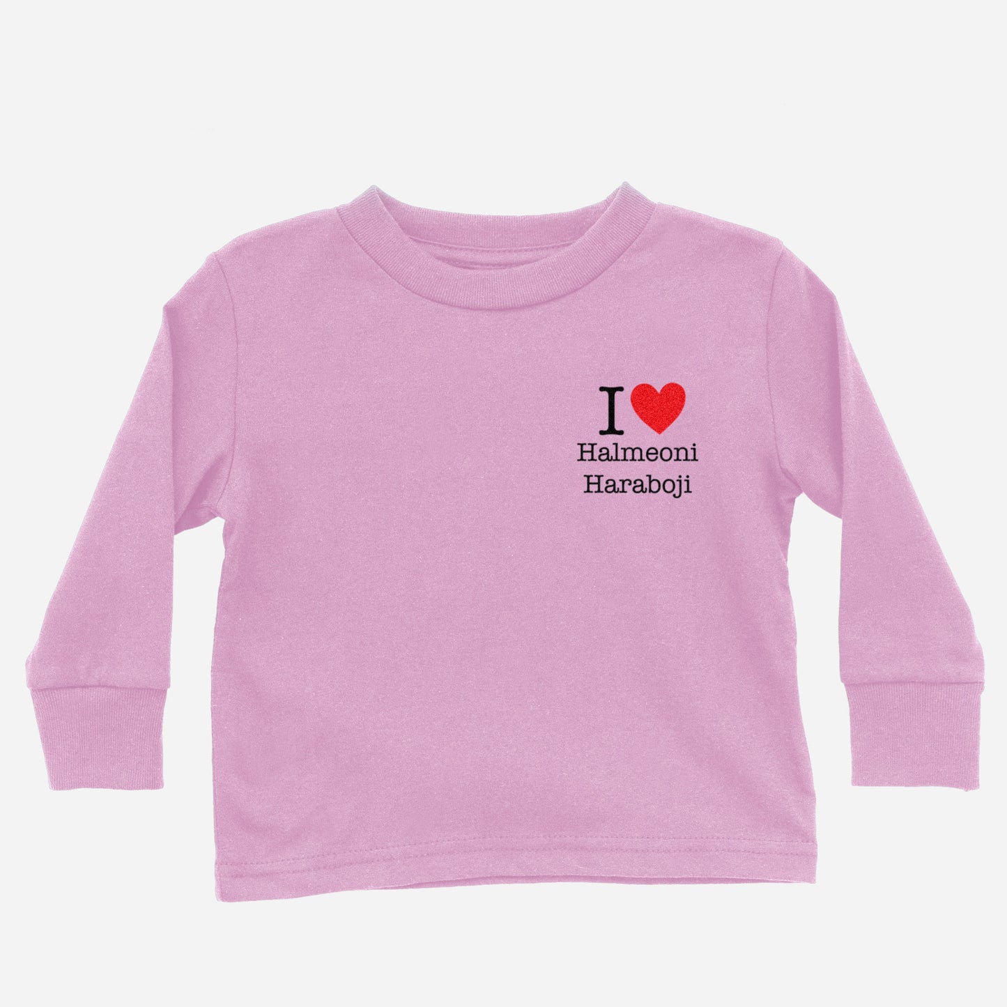 I Heart Grandma & Grandpa Korean Long Sleeve Shirt (Toddler)