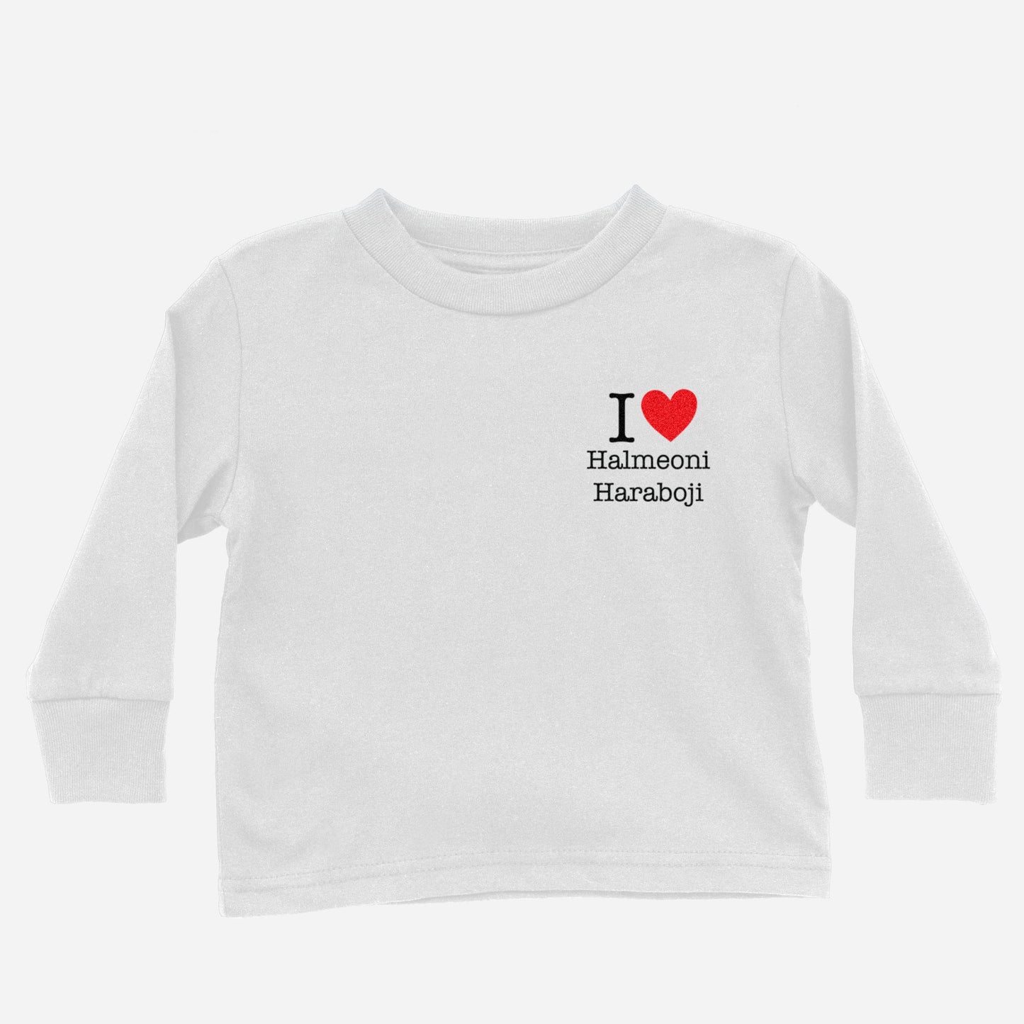 I Heart Grandma & Grandpa Korean Long Sleeve Shirt (Toddler)