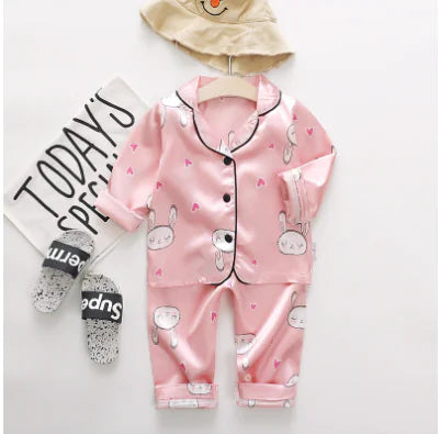 IENENS Girls' Long-Sleeved Pajama Set (Ages 1-4) - # BAAA81810022