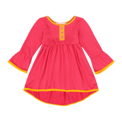 Infant Vestito Pom-pom Tunic Dress – Multicultural Cotton Toddler Outfit