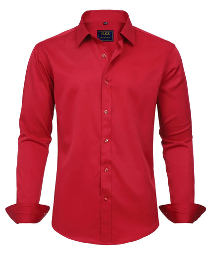 J.VER Boy's Long Sleeve Dress Shirts Solid Stretch Wrinkle-Free Shirt Kids Casual Button Down Shirts Navy Blue 6 Years - # BOAA11510017