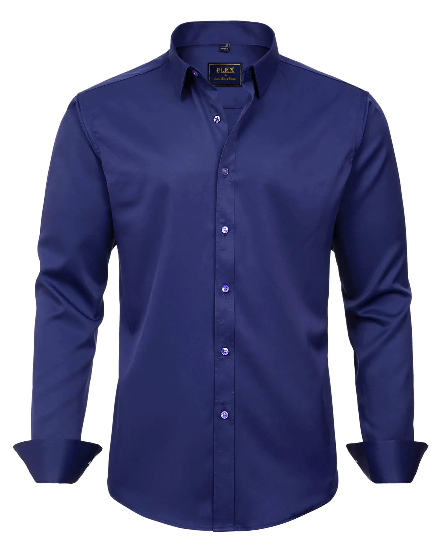 J.VER Boy's Long Sleeve Dress Shirts Solid Stretch Wrinkle-Free Shirt Kids Casual Button Down Shirts Navy Blue 6 Years - # BOAA11510017