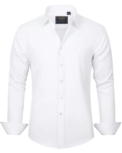 J.VER Boy's Long Sleeve Dress Shirts Solid Stretch Wrinkle-Free Shirt Kids Casual Button Down Shirts Navy Blue 6 Years - # BOAA11510017