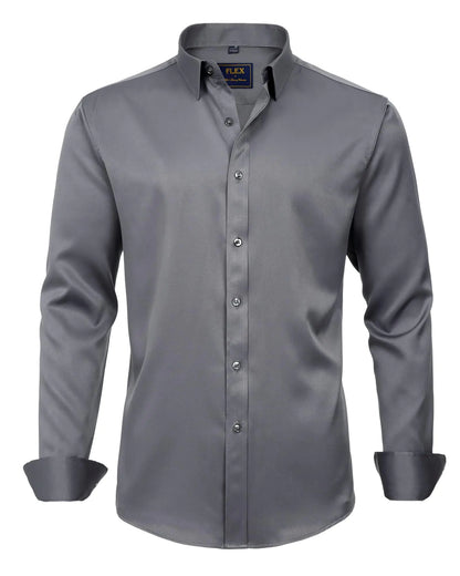 J.VER Boy's Long Sleeve Dress Shirts Solid Stretch Wrinkle-Free Shirt Kids Casual Button Down Shirts Navy Blue 6 Years - # BOAA12510006