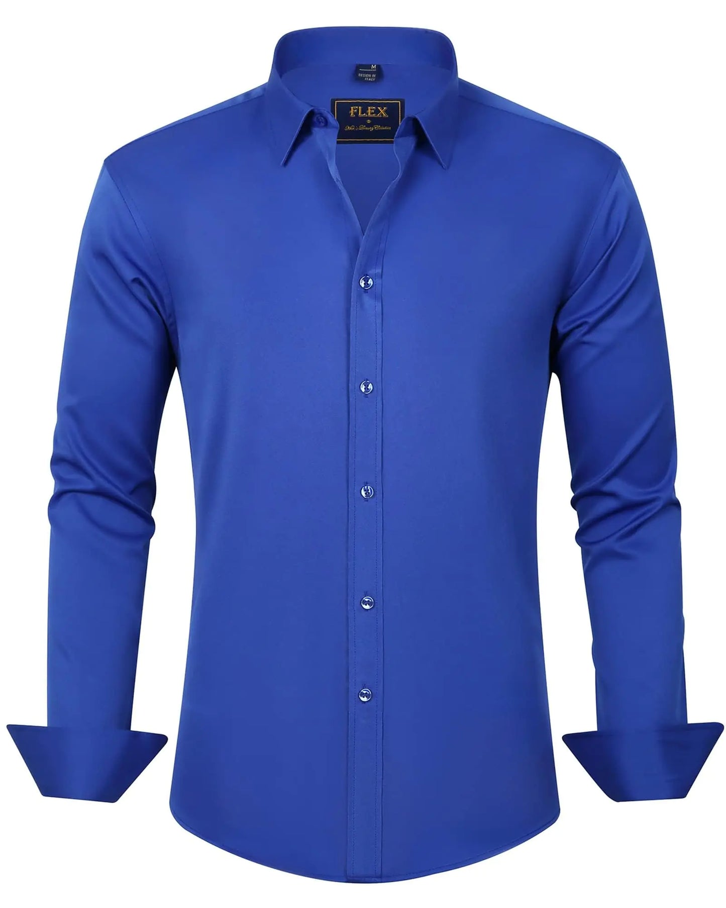 J.VER Boy's Long Sleeve Dress Shirts Solid Stretch Wrinkle-Free Shirt Kids Casual Button Down Shirts Navy Blue 6 Years - # BOAA11510017