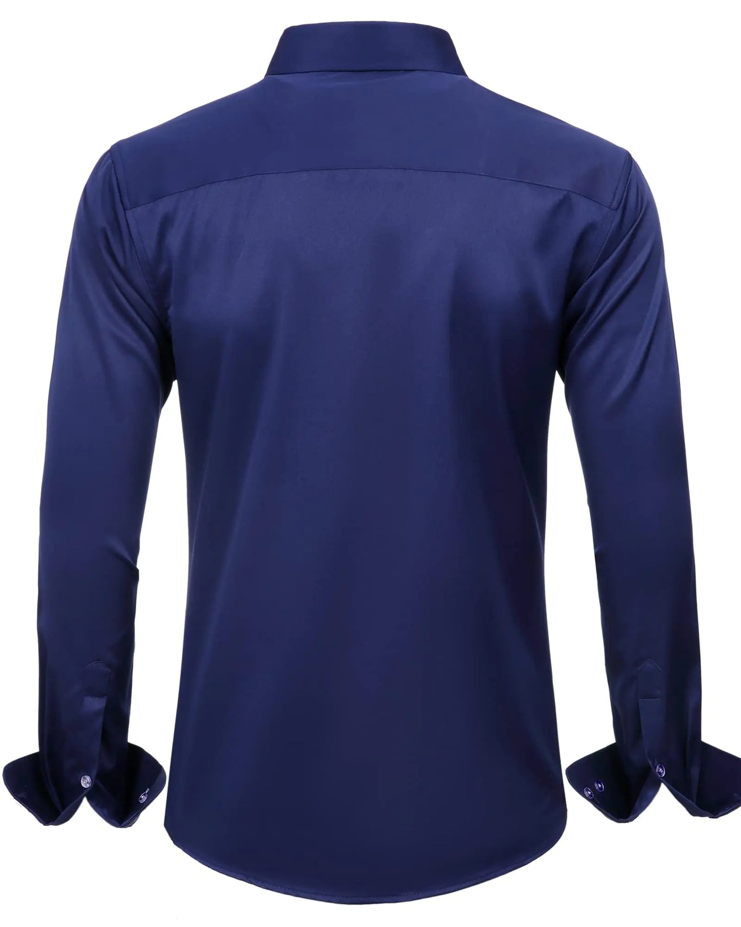 J.VER Boy's Long Sleeve Dress Shirts Solid Stretch Wrinkle-Free Shirt Kids Casual Button Down Shirts Navy Blue 6 Years - # BOAA11510017