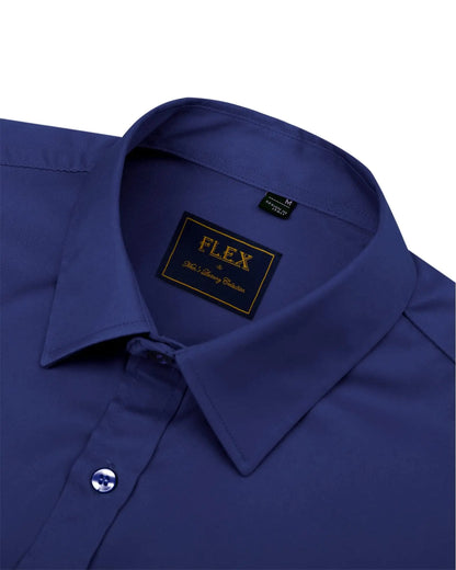 J.VER Boy's Long Sleeve Dress Shirts Solid Stretch Wrinkle-Free Shirt Kids Casual Button Down Shirts Navy Blue 6 Years - # BOAA12510006