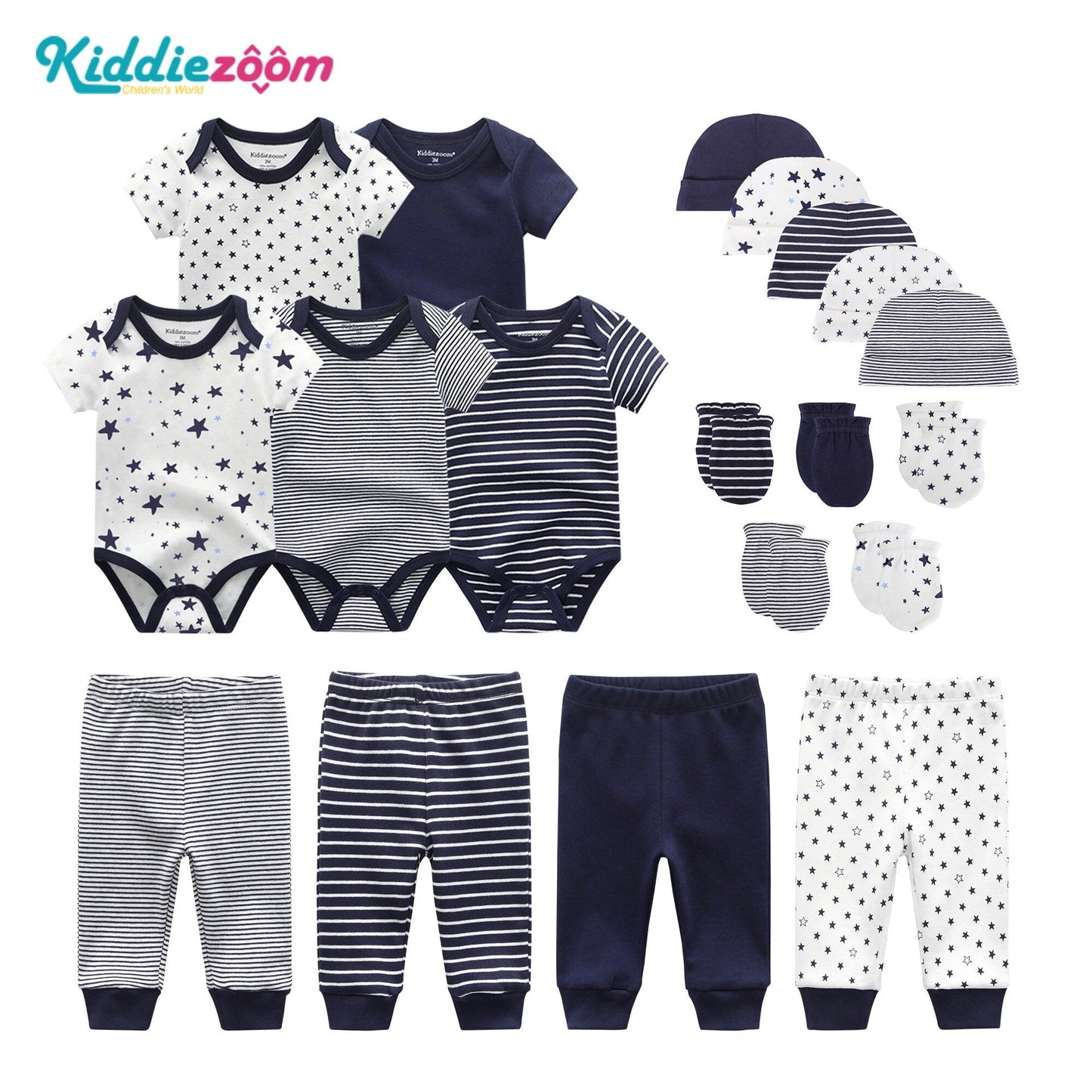 Kiddiezoom Cotton Star | 19-Piece Baby Outfit Set - # BANB11110003