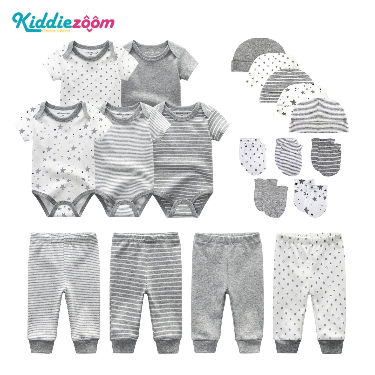Kiddiezoom Cotton Star | 19-Piece Baby Outfit Set - # BANB11110003
