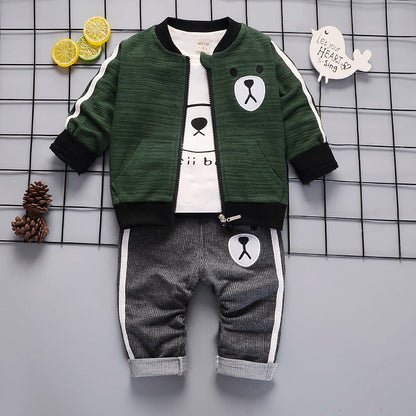 Kids' Cartoon Long Sleeve 3-Piece Outfit Set | 0-4 Years - # BAAA71710024 & BOAA11310016 & GIAA21310006
