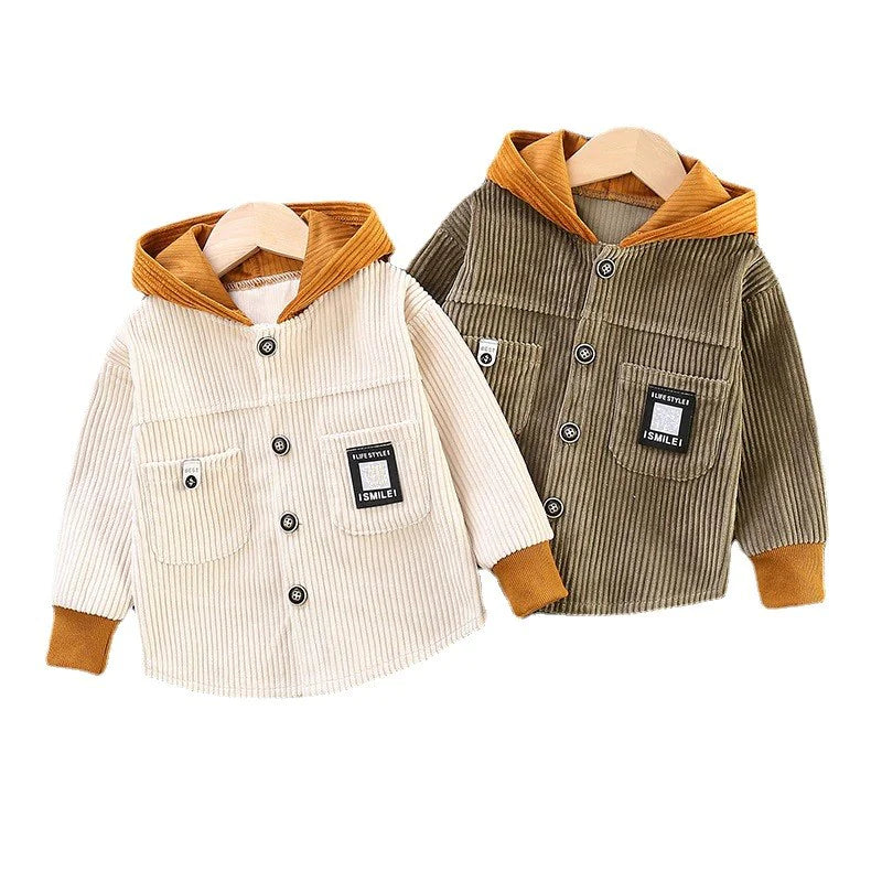 Kids Casual Hooded Jacket for Baby Boys in Cotton - # BAAA61110009