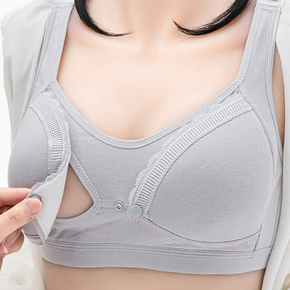 Large Size Cotton Nursing Bra with Front Buckle - # NURSGEA11210109