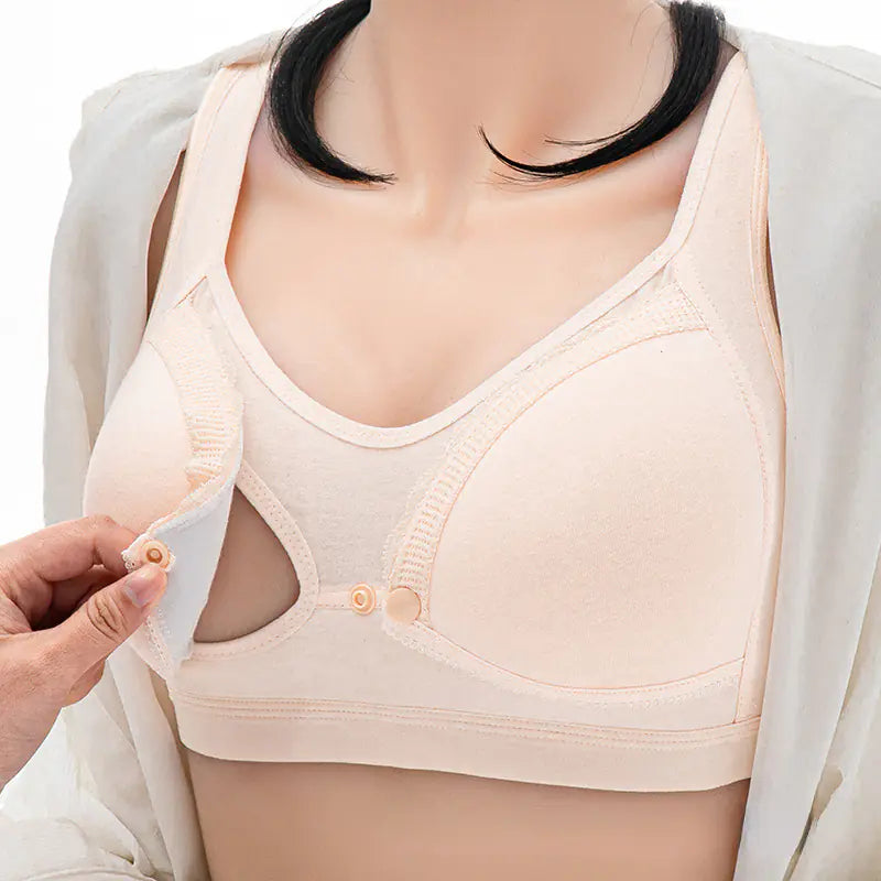 Large Size Cotton Nursing Bra with Front Buckle - # NURSGEA11210109