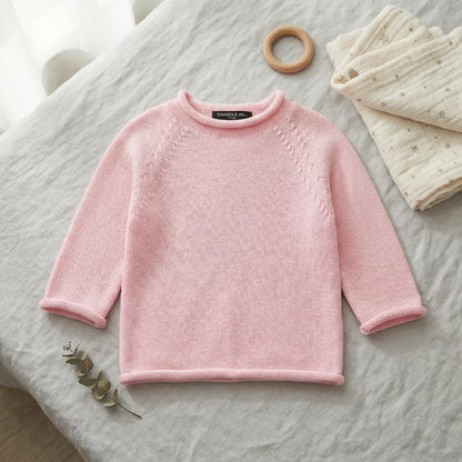 Knit Rollneck Baby Sweater in Pink