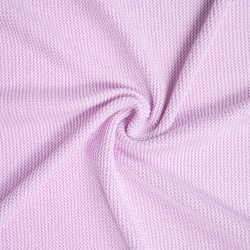 Ruffled Edge Knit Baby Blanket in Lilac