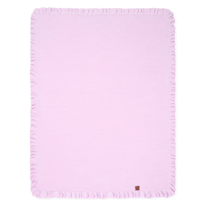 Ruffled Edge Knit Baby Blanket in Lilac