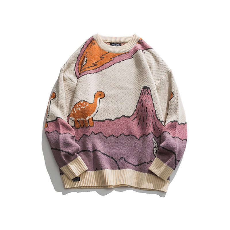 Loose Fit Patterned Jacquard Round Neck Sweater - # BOAA13510050 & GIAA23510039