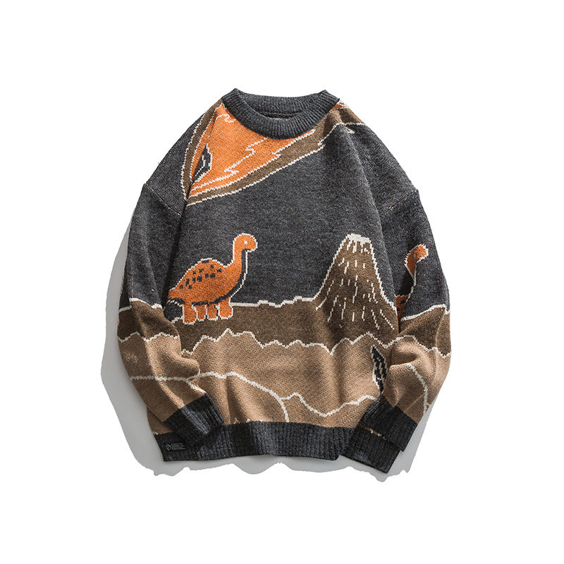 Loose Fit Patterned Jacquard Round Neck Sweater - # BOAA13510050 & GIAA23510039
