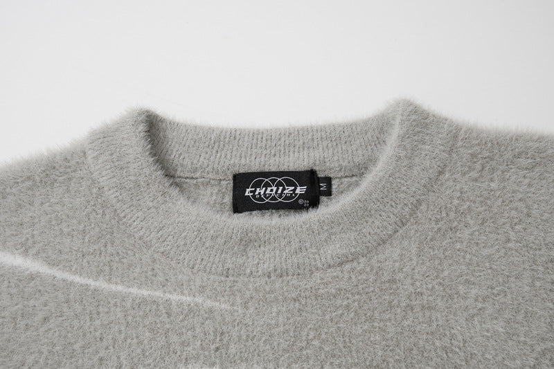 Loose Jacquard Round Neck Sweater | For Men - # BOAA13510049 & BOAA12510013