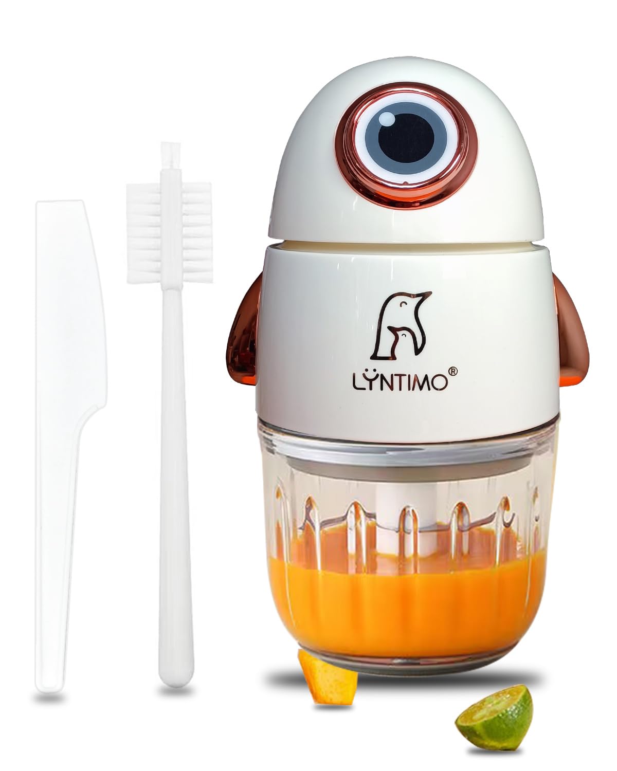 Lyntimo Glass Baby Food Maker | 8 Blades Baby Food Processor Set | For Vegetables, Fruits, Meat | Baby Food Blender | Puree Maker | w/Spatula & Cleaning Brush | Baby Feeding Essentials | Milky White - # BAGE211710101
