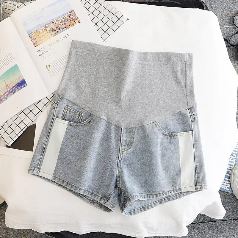 Maternity Denim Shorts with Belly Lift for Comfort - # WOM21610006 - PRG