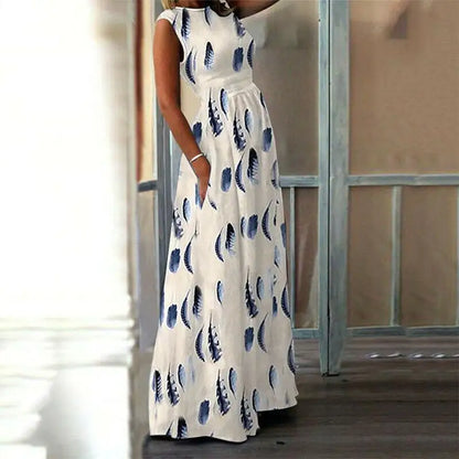 Maternity Dress with O-Neck and Print Design - # PRGTA11510007