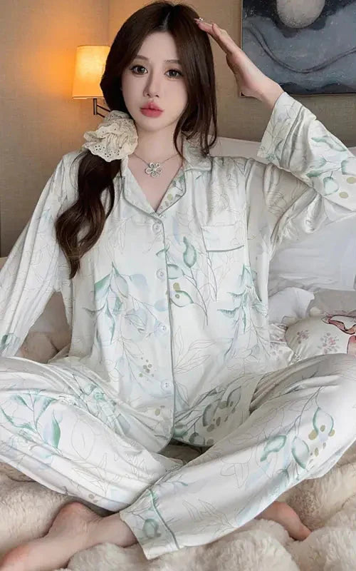 Maternity Nursing Pajamas with Chest Pads (Spring/Fall) - # NURSGA11410103