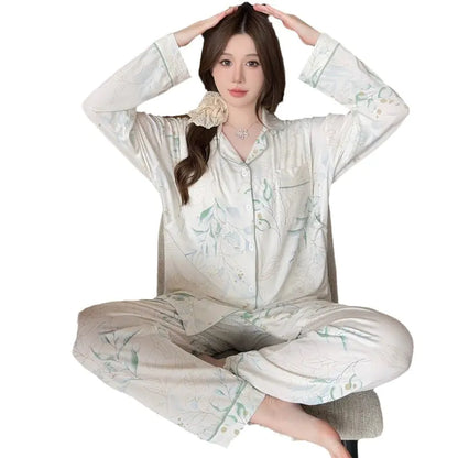 Maternity Nursing Pajamas with Chest Pads (Spring/Fall) - # NURSGA11410103