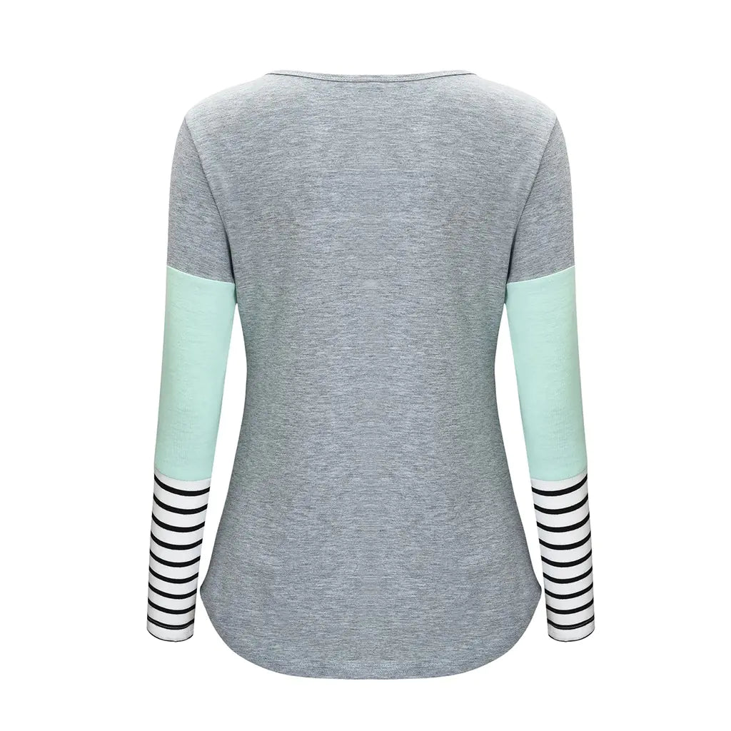 Maternity Nursing T-Shirt with Stitching and Long Sleeves - # NURSGA11110102
